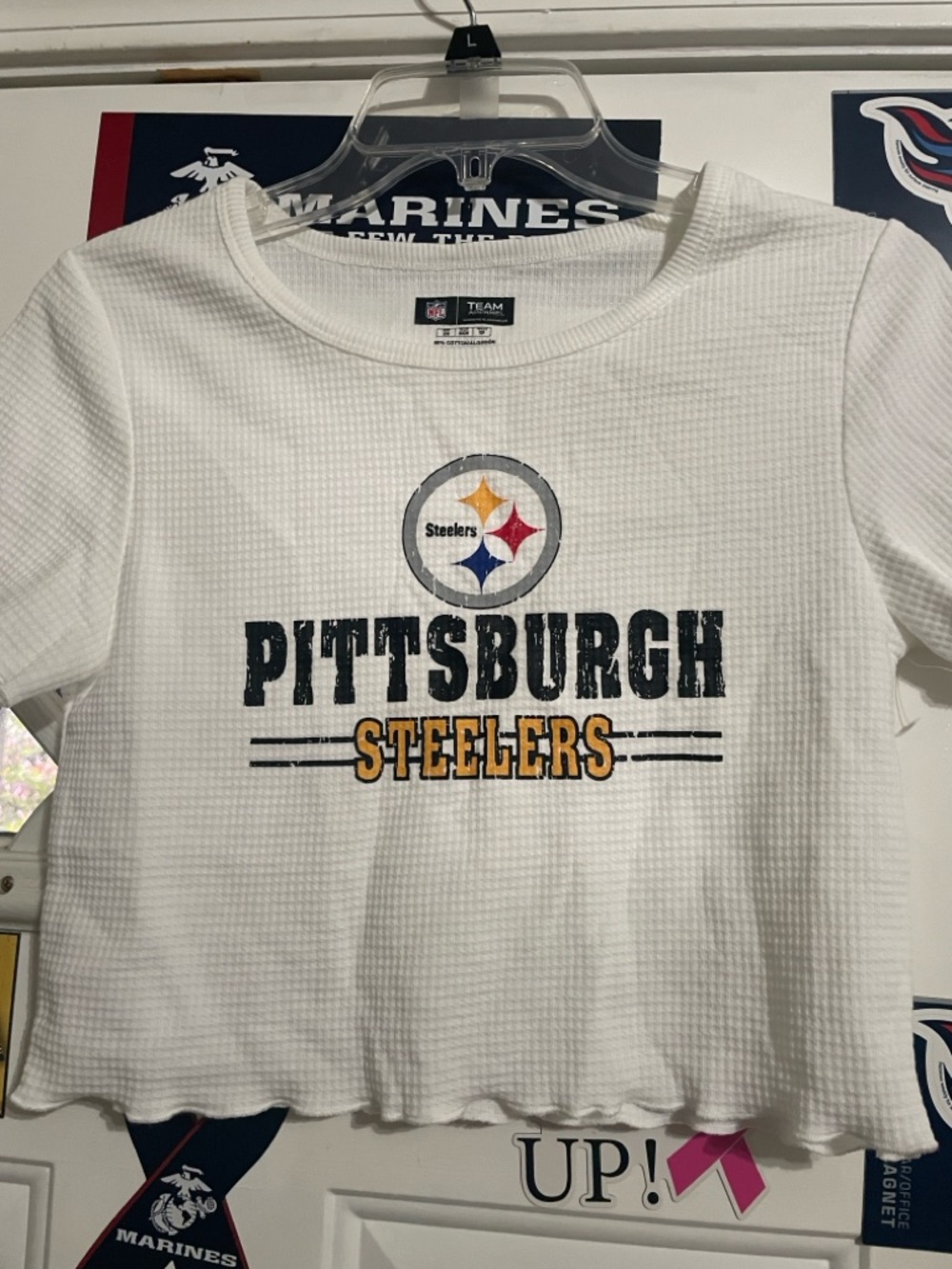 Team Apparel White Pittsburgh Steelers Waffle-Knit Short Sleeve Tee